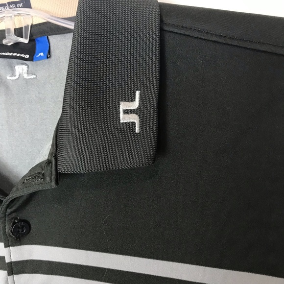 J. Lindeberg men's striped short sleeve polo shirt - Picture 3 of 7